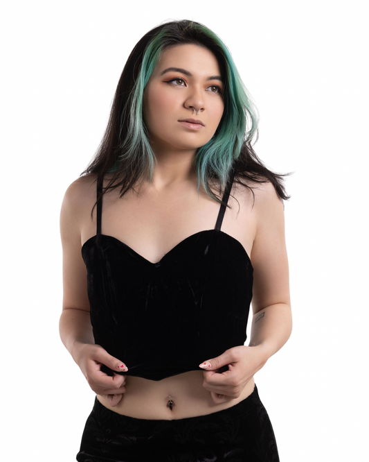 Black Widow Velvet Crop