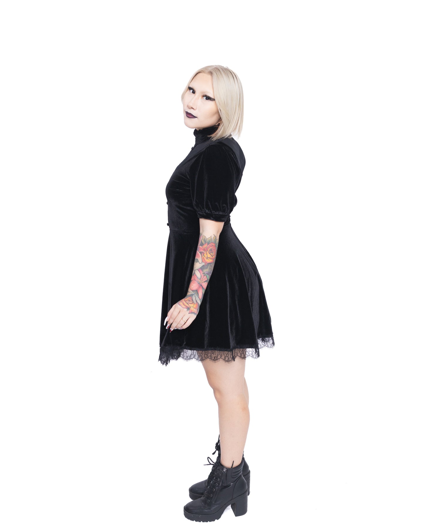 001 Onyx Victoria Goth Velvet Dress